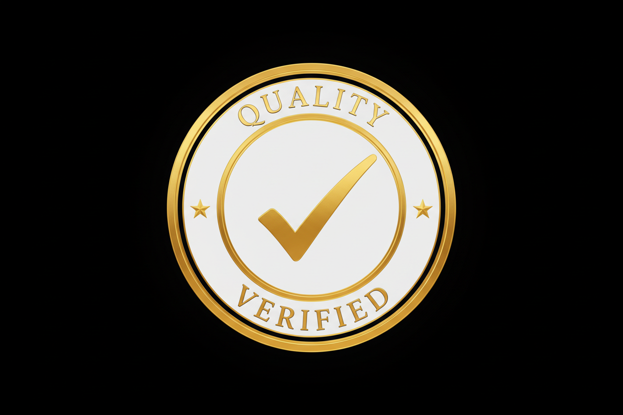 Quality Verified Badge - Black Background